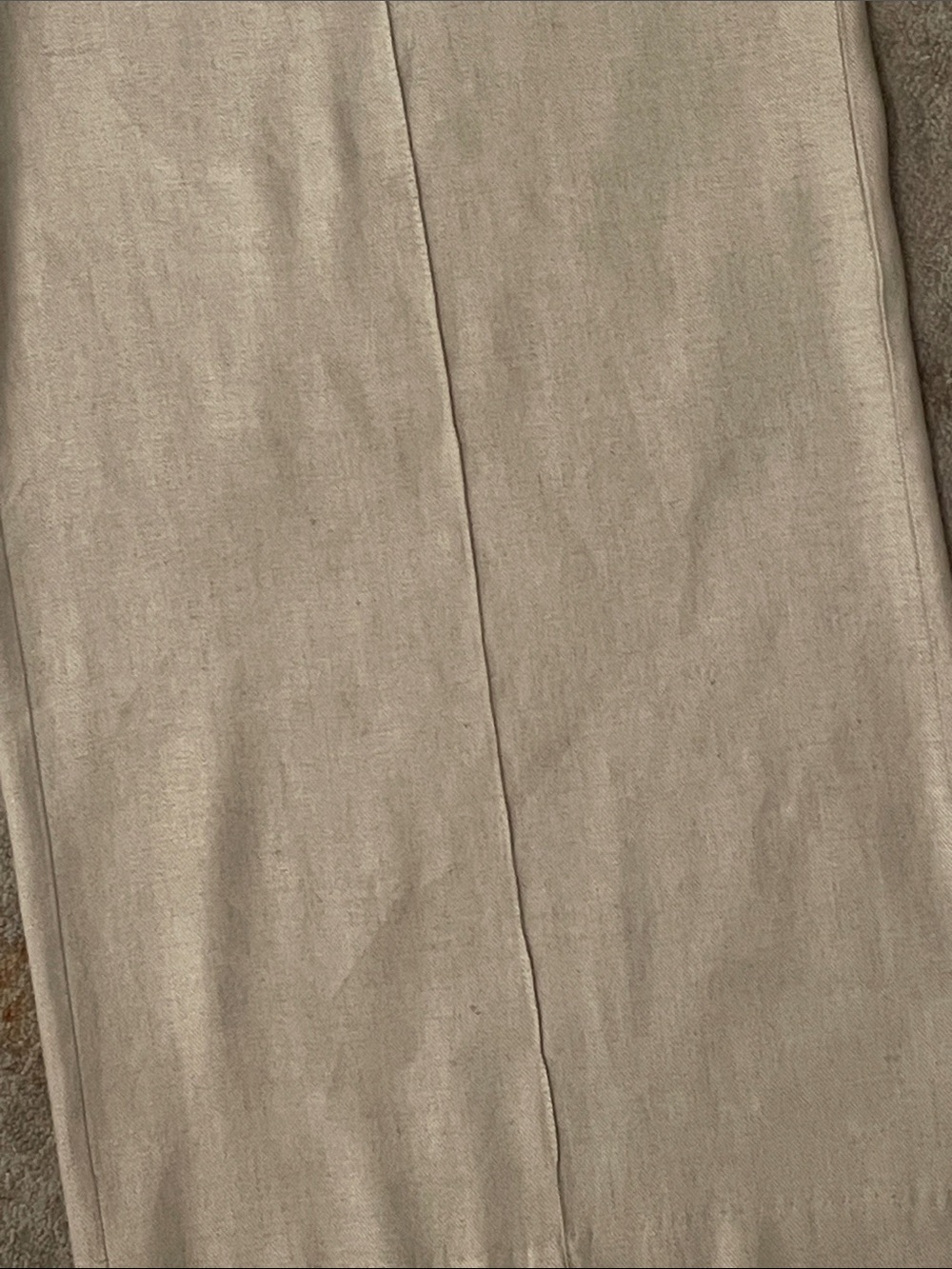 Lysse Wide-Leg Dress Pants in Light Beige Linen Blend. XL - Picture 5 of 10